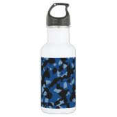 Klassiek blauw - Dusk Blue Camouflage Pattern Waterfles (Voorkant)