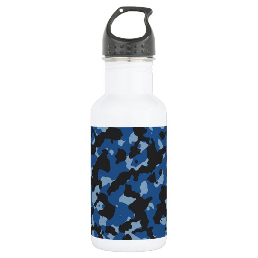 Klassiek blauw - Dusk Blue Camouflage Pattern Waterfles (Voorkant)
