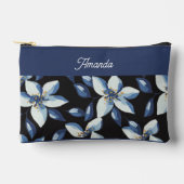 Klassiek blauw Elegant Bloemen Minimal Etui (Voorkant)