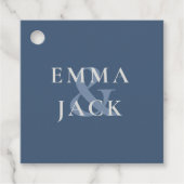 Klassiek Blauw Elegant Serif Font modern ampersand Bedankjes Labels (Voorkant)