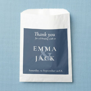 Klassiek Blauw Elegant Serif Font modern ampersand Bedankzakje