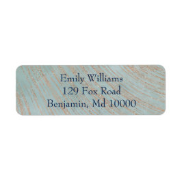 Klassiek blauw en koper etiket