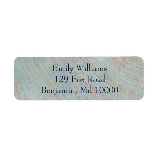 Klassiek blauw en koper etiket (Voorkant)