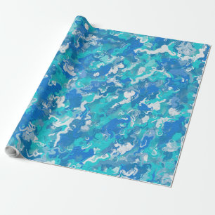 Klassiek blauw en turquoise cadeaupapier