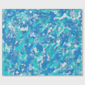 Klassiek blauw en turquoise cadeaupapier (Vlak)