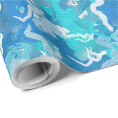 Klassiek blauw en turquoise cadeaupapier (Rol Hoek)