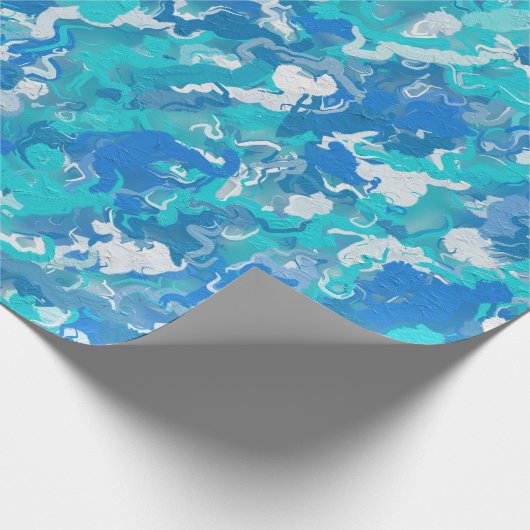 Klassiek blauw en turquoise cadeaupapier (Hoek)