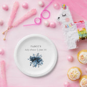 Klassiek blauw en wit Baby shower Papieren Bordje (Feest)