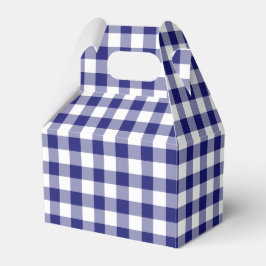 Klassiek Blauw en Wit Boerderij Geruit Gingham Bedankdoosjes