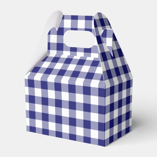 Klassiek Blauw en Wit Boerderij Geruit Gingham Bedankdoosjes (Voorkant Zijde)