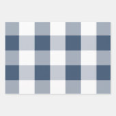 Klassiek Blauw en Wit Buffalo Geruit Inpakpapier Vel (Voorkant)