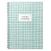 Klassiek blauw en wit check patroon briefpapier notitieboek (Voorkant)