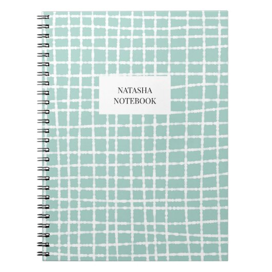 Klassiek blauw en wit check patroon briefpapier notitieboek (Voorkant)