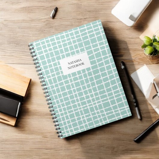 Klassiek blauw en wit check patroon briefpapier notitieboek