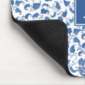 Klassiek blauw en wit  Chinees beeld Muismat (Hoek)