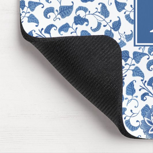 Klassiek blauw en wit  Chinees beeld Muismat (Hoek)