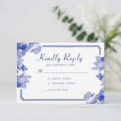 Klassiek Blauw en Wit Chinoiserie Chic RSVP (Staand voorkant)