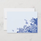 Klassiek Blauw en Wit Chinoiserie Chic RSVP (Achterkant)