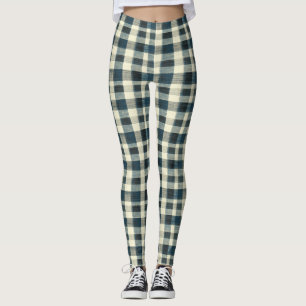 Klassiek blauw en wit geruit leggings