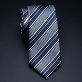 Klassiek blauw en wit gestreept stropdas