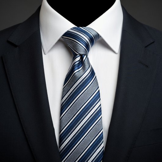Klassiek blauw en wit gestreept stropdas