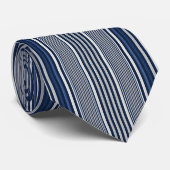 Klassiek blauw en wit gestreept stropdas (Opgerold)
