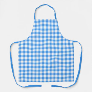 Klassiek blauw en wit Gingham Buffalo geplakt Schort