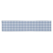 Klassiek blauw en wit Gingham Check patroon Korte Tafelloper (Horizontaal)