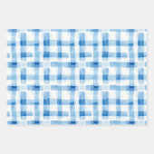 Klassiek blauw en wit Gingham geruit patroon Inpakpapier Vel (Voorkant)