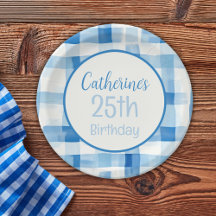 Klassiek blauw en wit Gingham geruit patroon