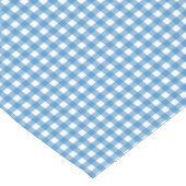 Klassiek Blauw en Wit Gingham Korte Tafelloper (Hoek)