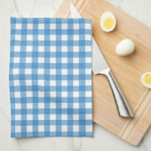 Klassiek Blauw en Wit Gingham Theedoek (Quarter Fold)