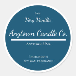 Klassiek Blauw en Wit Kaarsenkruik Label