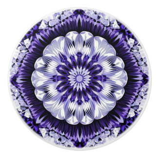 Klassiek blauw en Wit Keramische Knop