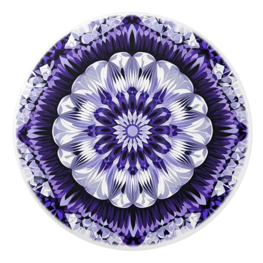 Klassiek blauw en Wit Keramische Knop (Voorkant)