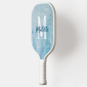 Klassiek blauw en wit monogram pickleball paddle (Links)