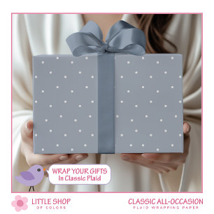 Klassiek blauw en wit polka dots patroon cadeaupapier