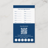 Klassiek blauw en wit portret formaat Loyaliteit & Afsprakenkaartje (Achterkant)