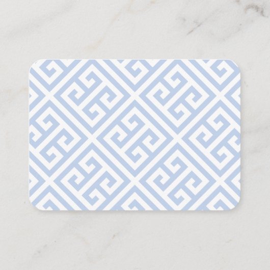 Klassiek blauw en wit QR Code Vrijgezellenfeest RS Informatiekaartje (Achterkant)