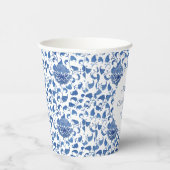 Klassiek blauw en wit Waterverf Vrijgezellenfeest Papieren Bekers (Rechts)