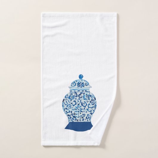 Klassiek blauw en witte gember jar bad handdoek (Handdoek)