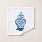 Klassiek blauw en witte gember jar bad handdoek (Wasdoekje)