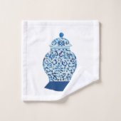 Klassiek blauw en witte gember jar bad handdoek (Wasdoekje)