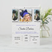 Klassiek Blauw en Zwart Afstuderen  Kaart (Staand voorkant)