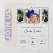 Klassiek Blauw en Zwart Afstuderen  Kaart (Voorkant / Achterkant)