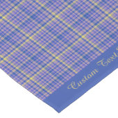 Klassiek blauw gele gingham met patroonpatroon korte tafelloper (Hoek)