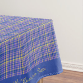 Klassiek blauw gele gingham met patroonpatroon tafelkleed