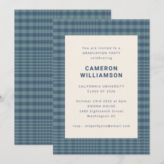 Klassiek blauw genormaliseerd eenvoudig stijlvol A Kaart (Voorkant / Achterkant)