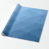 Klassiek blauw geometrisch maaspatroon cadeaupapier (Uitgerold)