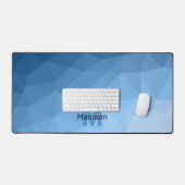 Klassiek blauw geometrisch maasvormpatroon monogra bureaumat (Keyboard & Muis)